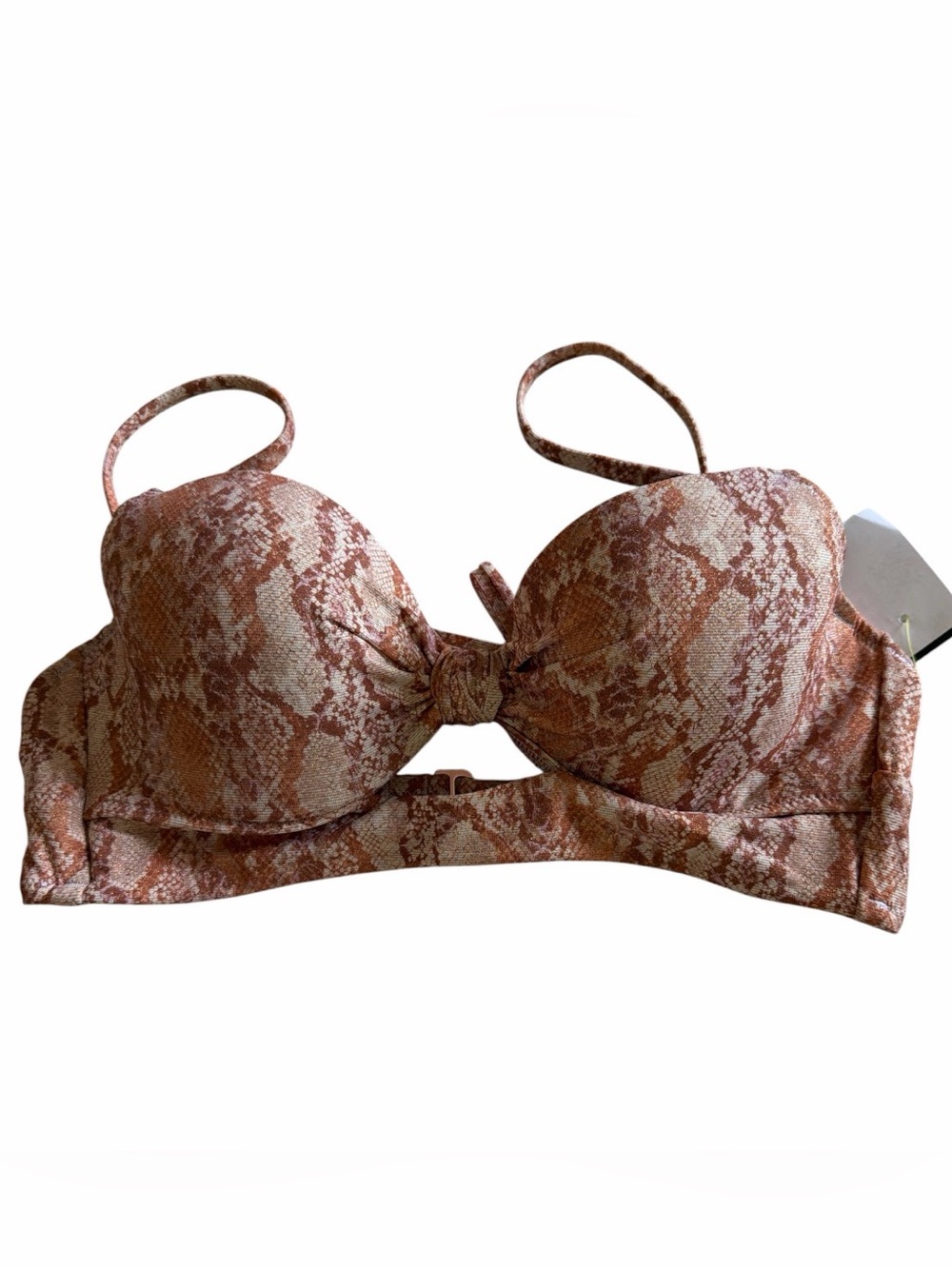 Shade & Shore Women’s Rust Snake Print Bikini Top Size 34 B